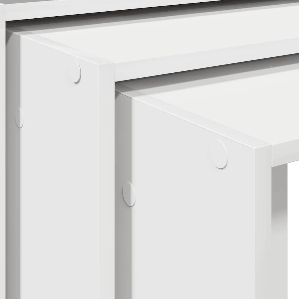 Set of 3 tables, white engineered wood