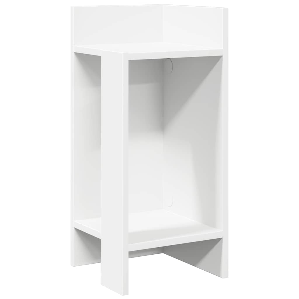Side table 2 pcs with shelf white 25.5x27x60 cm