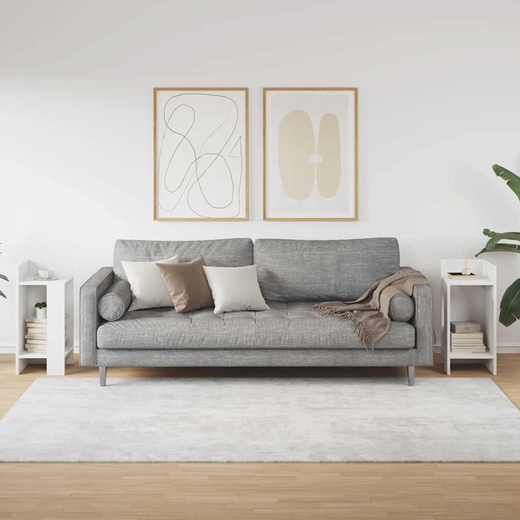 Side table 2 pcs with shelf white 25.5x27x60 cm