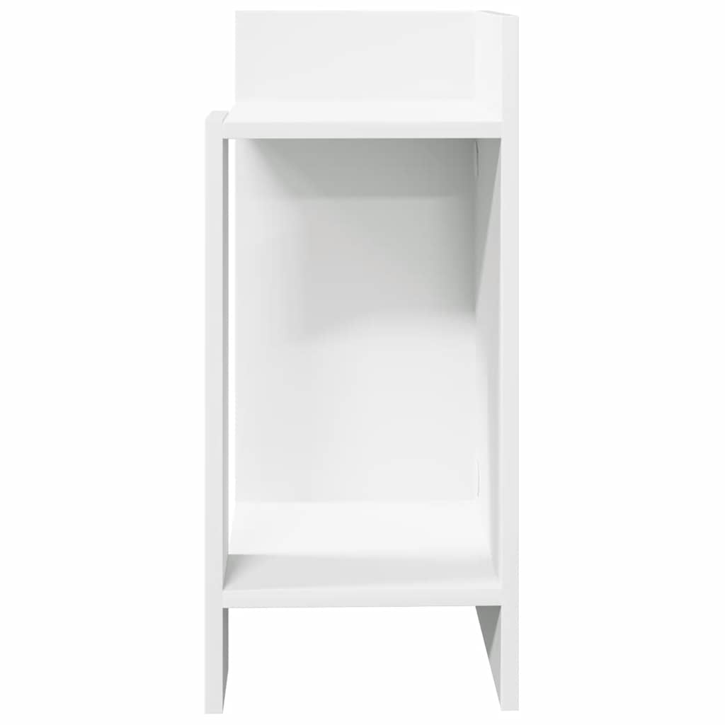 Side table 2 pcs with shelf white 25.5x27x60 cm