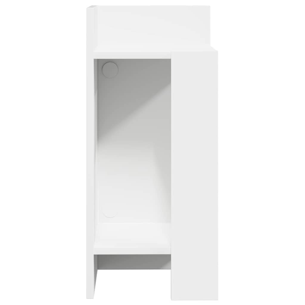 Side table 2 pcs with shelf white 25.5x27x60 cm
