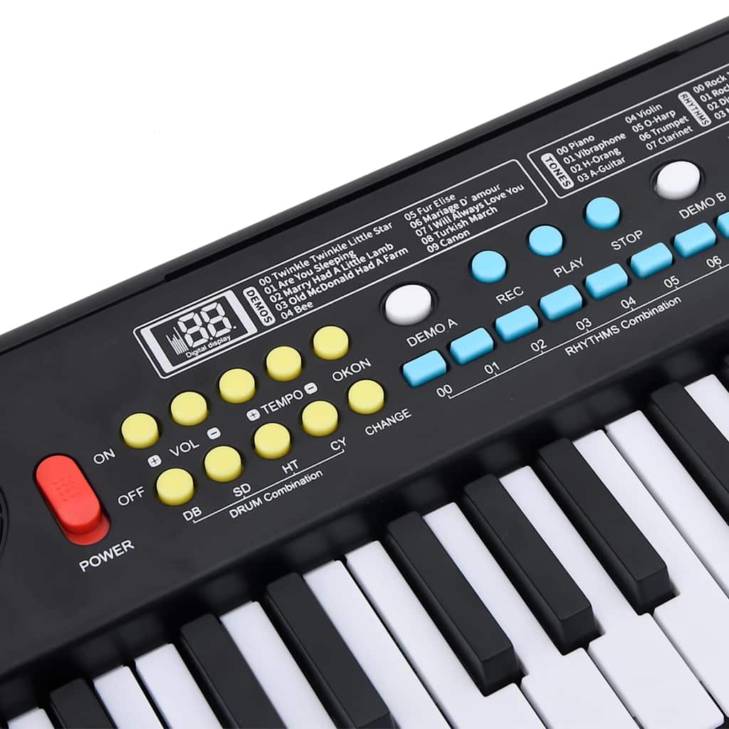 Piano elektriskt tangentbord 37 tangenter och mikrofon för barn