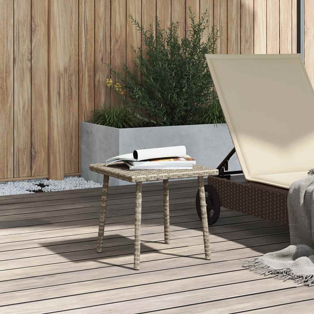 Soffbord för trädgården rektangulärt ljusgrå 40x40x37 cm