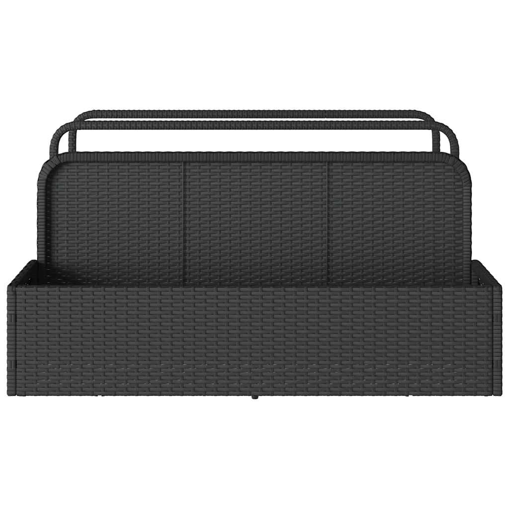 Floating storage by the pool black 110x100x57 cm synthetic rattan