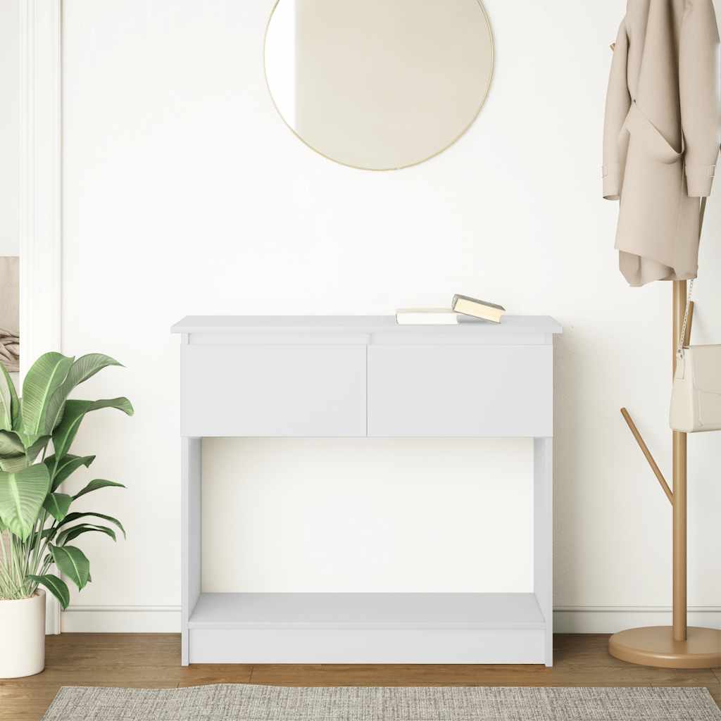 Storage table with drawers white 85.5x38.5x74.5 cm
