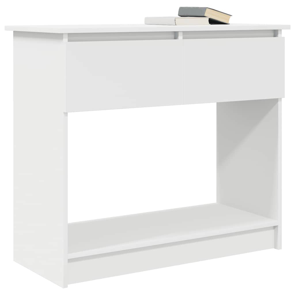 Storage table with drawers white 85.5x38.5x74.5 cm