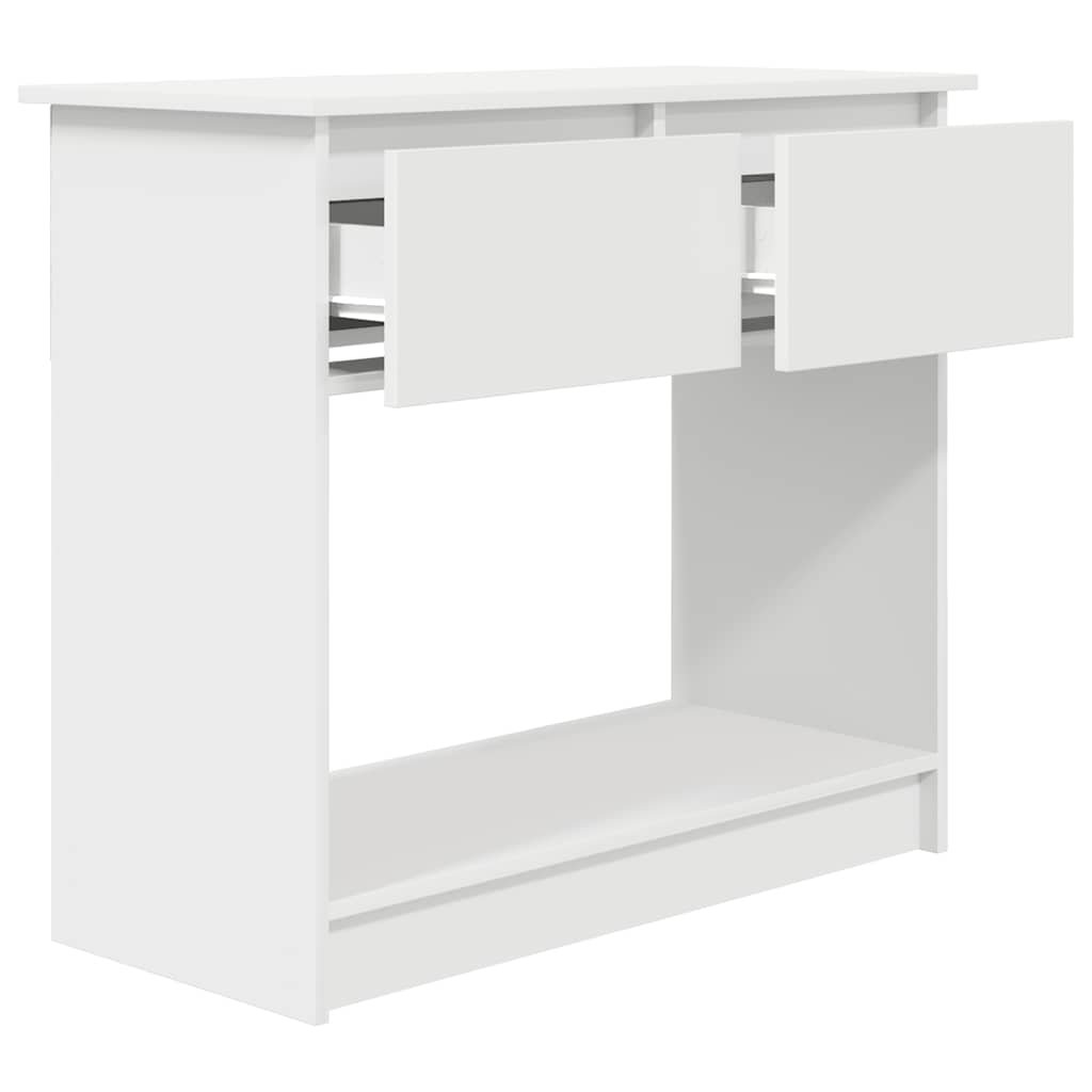 Storage table with drawers white 85.5x38.5x74.5 cm