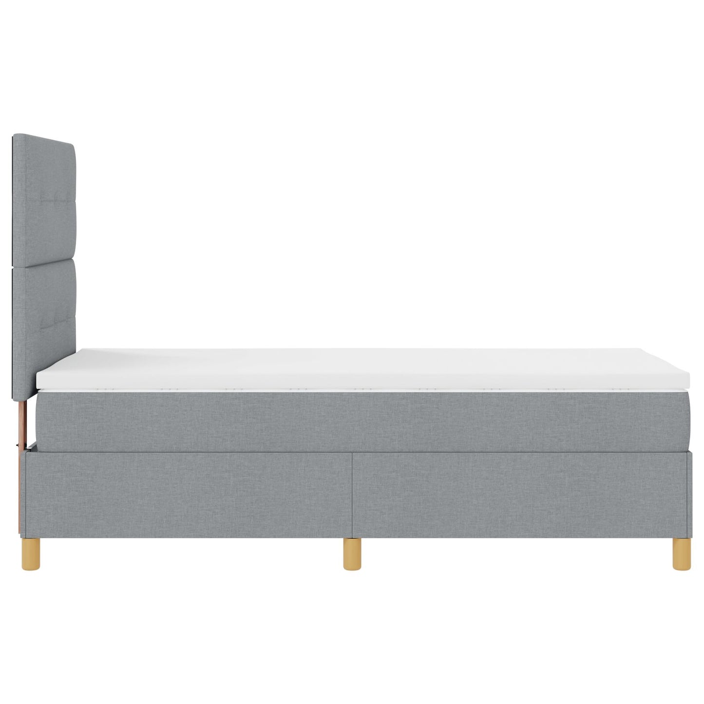 Boxsäng med madrass Ljusgrå 90x200 cm Tyg
