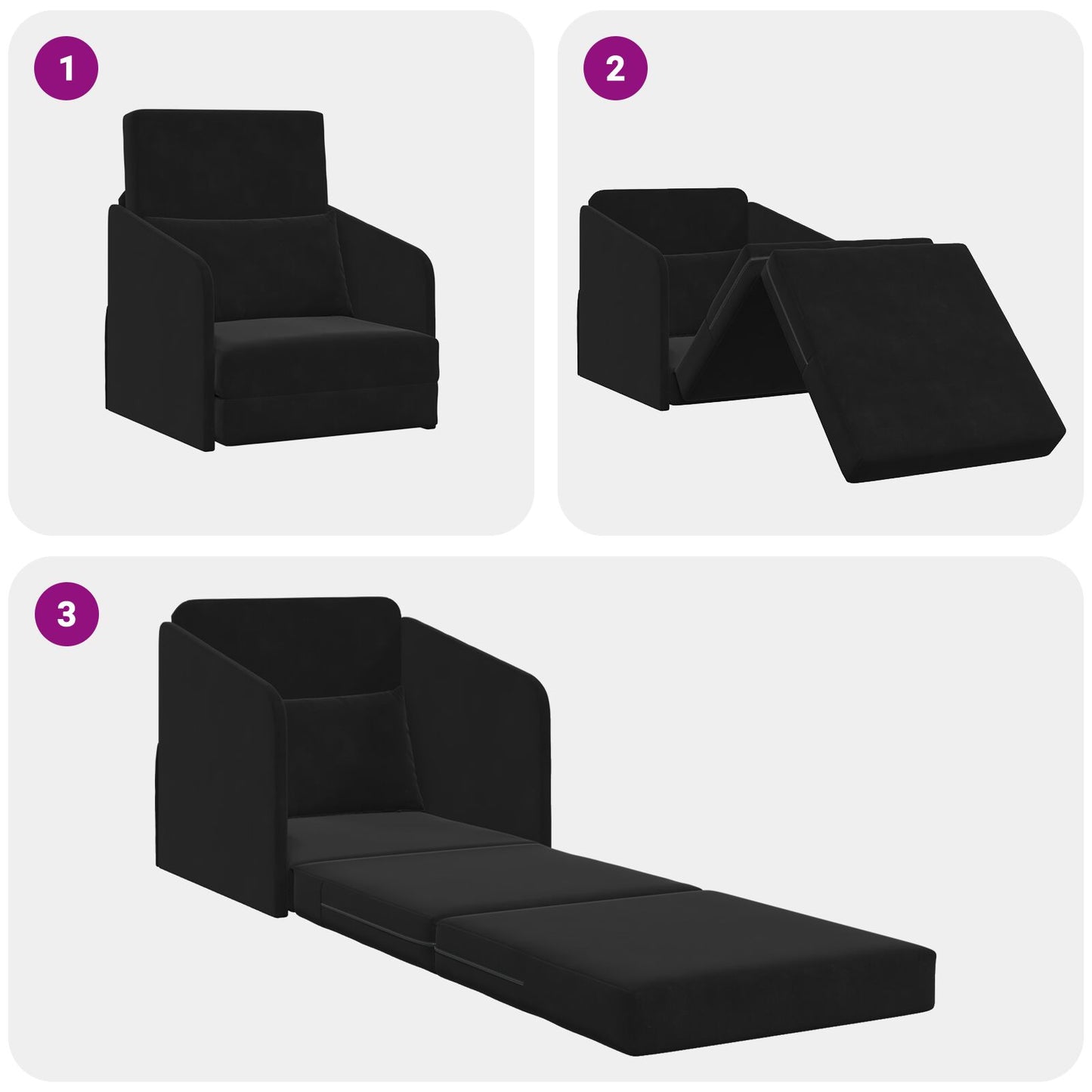 golvsängsoffa 2-i-1 svart 65x80x83 cm sammet