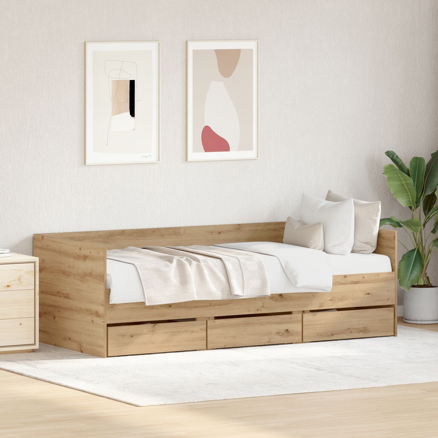 Dagsäng Hantverksmässig ek Konstruerat trä 90 x 190 cm Hållbar