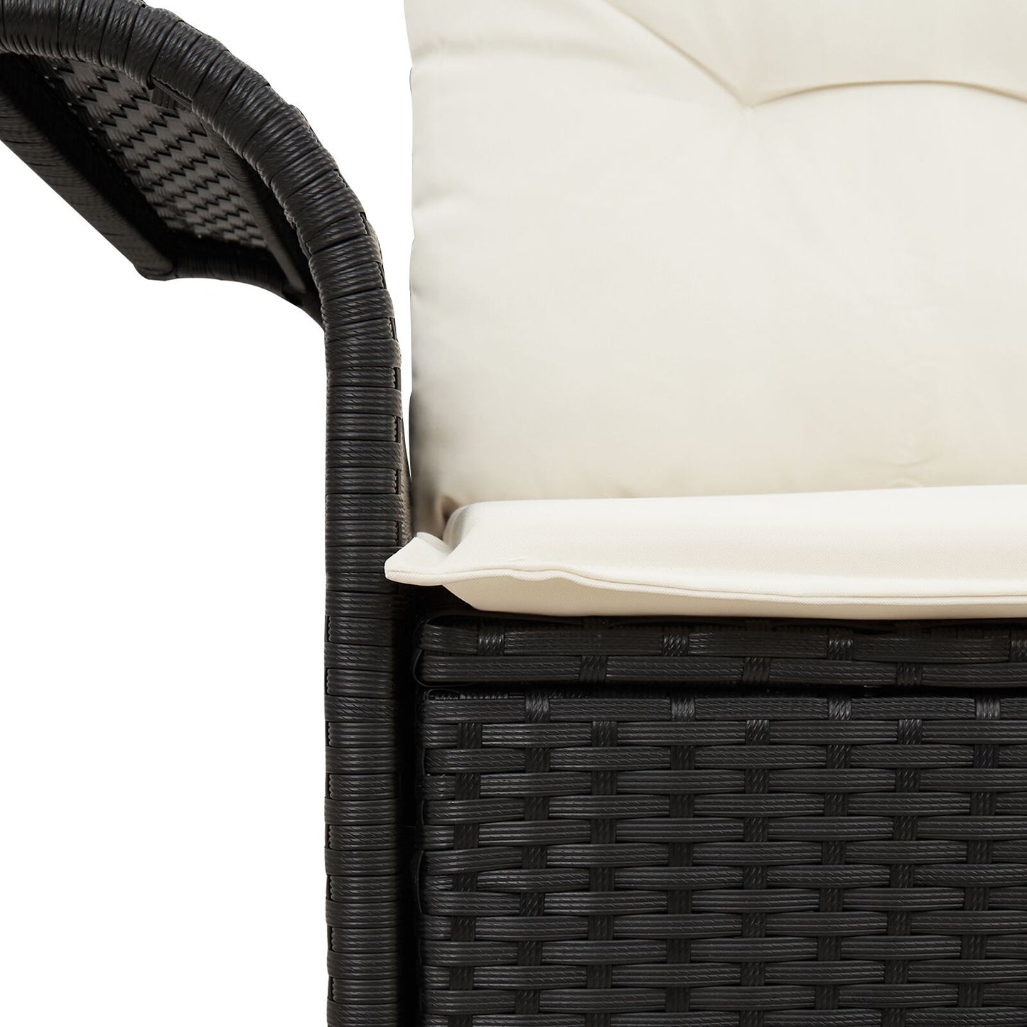 2-sits Trädgårdsoffa med Förvaring och Kuddar Svart Poly Rattan