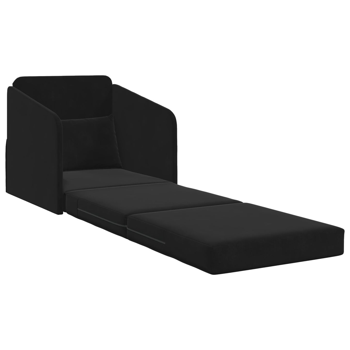 golvsängsoffa 2-i-1 svart 65x80x83 cm sammet