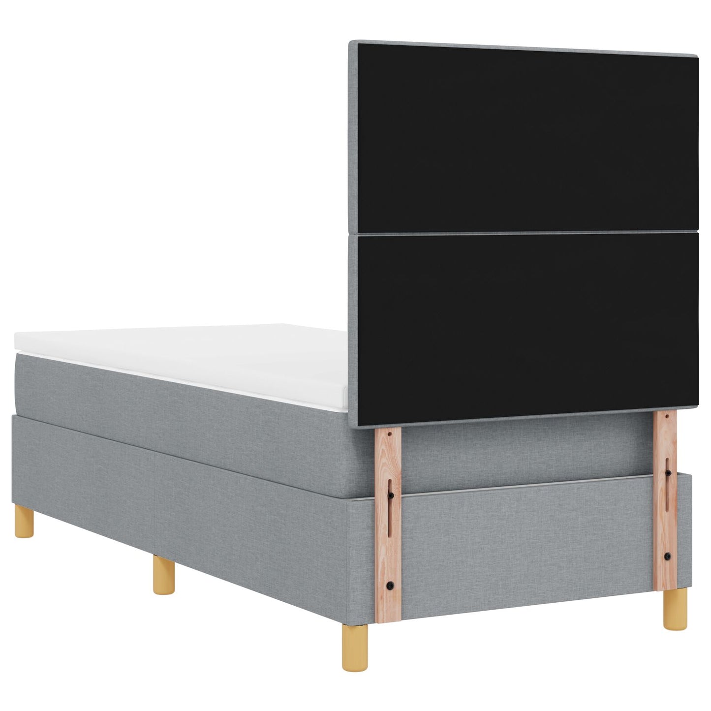 Boxsäng med madrass Ljusgrå 90x200 cm Tyg