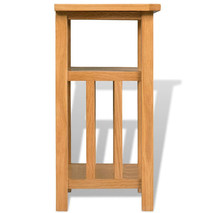 Side table with magazine shelf 27x35x55 cm solid oak
