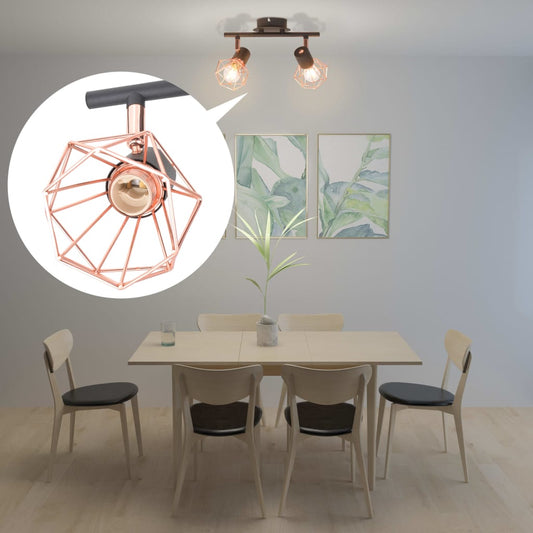 Ceiling lamp with 2 LED filament bulbs 8 W