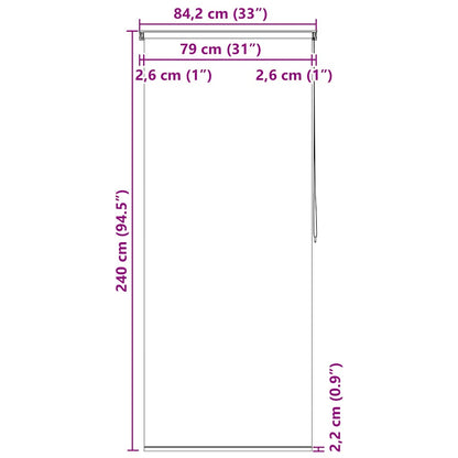 Rullgardin för dusch 80x240 cm bubbla