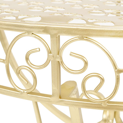 Sidobord vintage stil halvrunt metall 72x36x74 cm guld