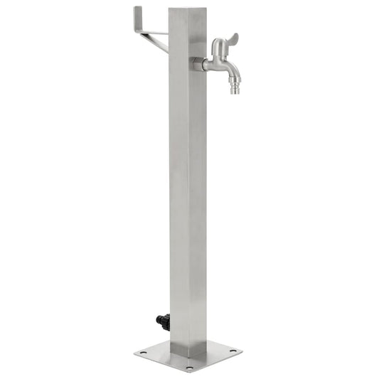 Garden hydrant 65 cm stainless steel square