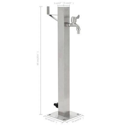 Garden hydrant 65 cm stainless steel square