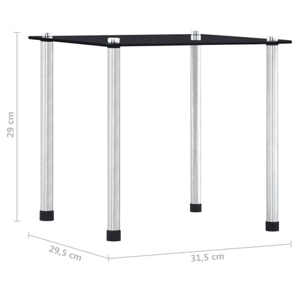 Set of 3 black tempered glass tables
