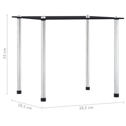 Set of 3 black tempered glass tables