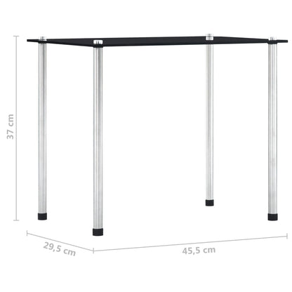 Set of 3 black tempered glass tables