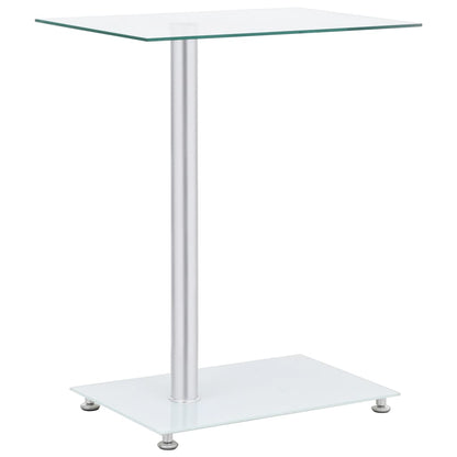 U-format sidobord genomskinligt 45x30x58 cm härdat glas