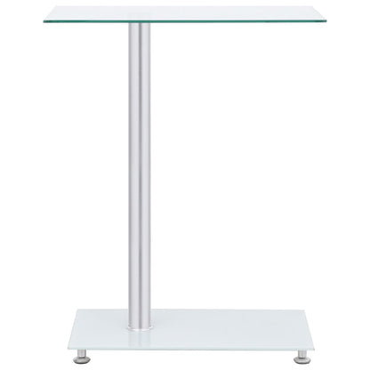 U-format sidobord genomskinligt 45x30x58 cm härdat glas
