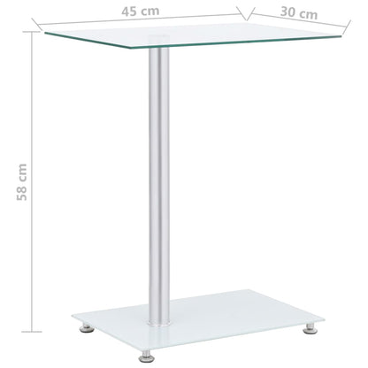 U-format sidobord genomskinligt 45x30x58 cm härdat glas