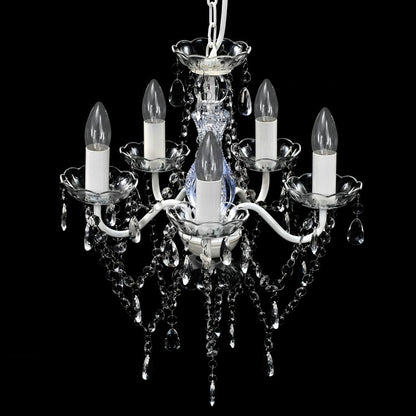 Chandelier 5 bulbs transparent