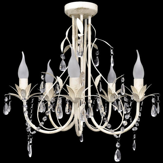 Crystal chandelier Magdalena 5-arm antique white