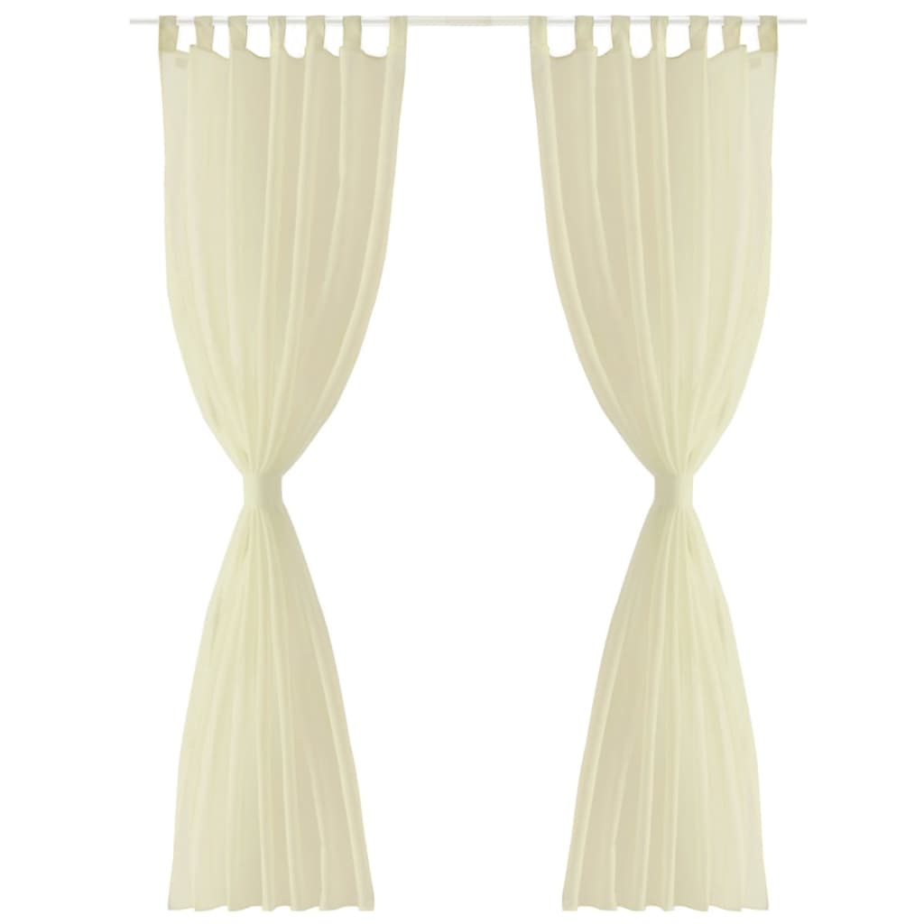 Genomskinlig gardin 140 x 225 cm 2-pack Creme