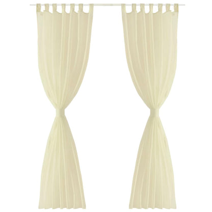 Genomskinlig gardin 140 x 225 cm 2-pack Creme