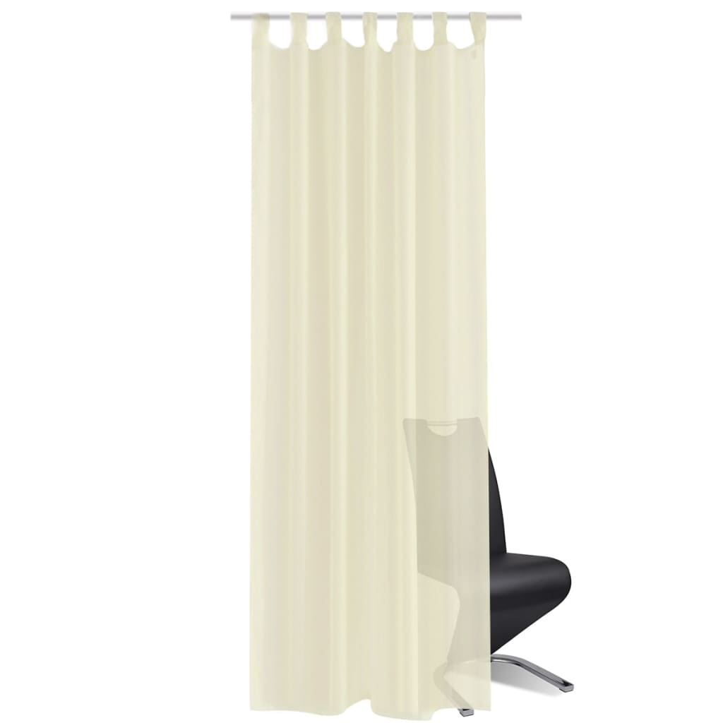 Genomskinlig gardin 140 x 225 cm 2-pack Creme