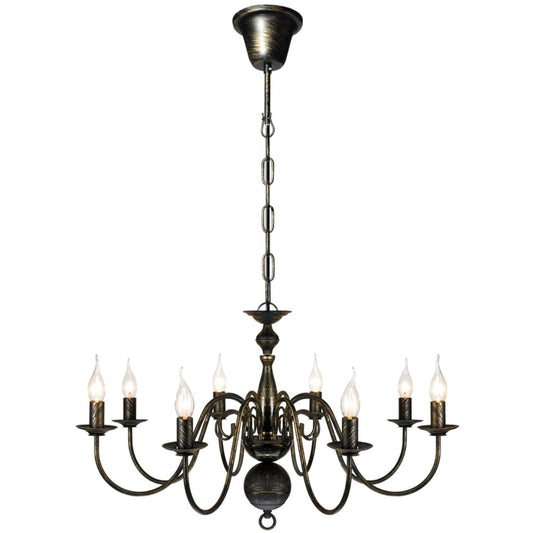 Crystal chandelier antique black metal 8 x E14 sockets
