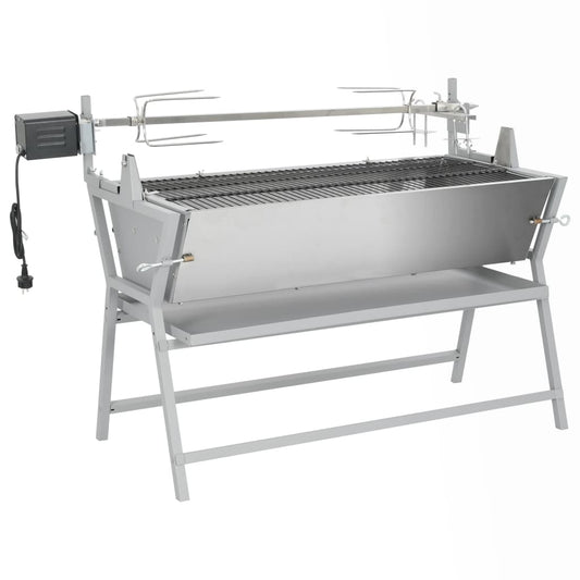 Iron and stainless steel BBQ with grill spit