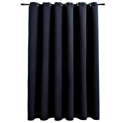 Mörkläggningsgardin med metallringar svart 290x245 cm