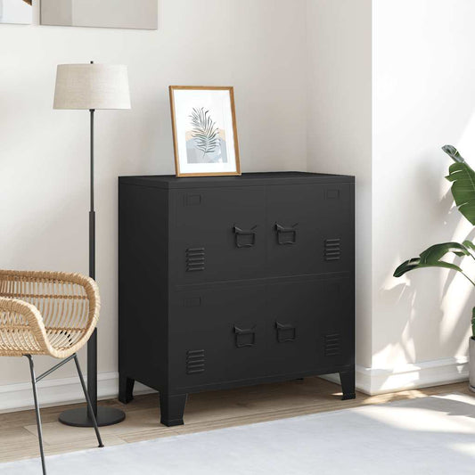 Industrial storage cabinet black 75x40x80 cm steel