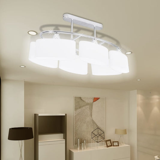 Ceiling lamp with oval glass shades 4 pcs E14