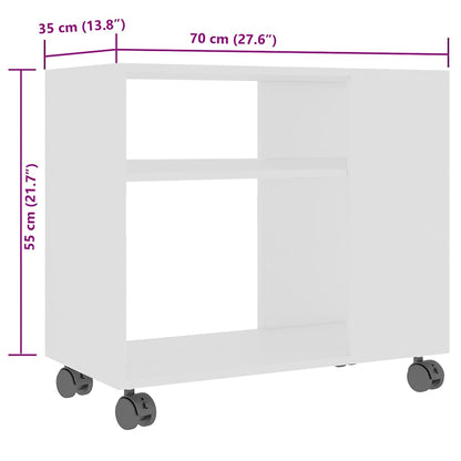 Sidobord vit 70x35x55 cm konstruerat trä
