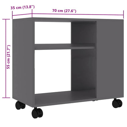 Sidobord grå 70x35x55 cm konstruerat trä