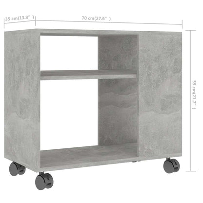 Sidobord betonggrå 70x35x55 cm konstruerat trä