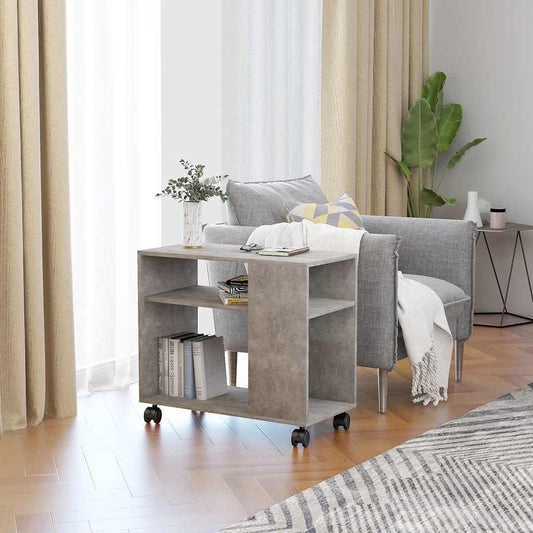 Sidobord betonggrå 70x35x55 cm konstruerat trä