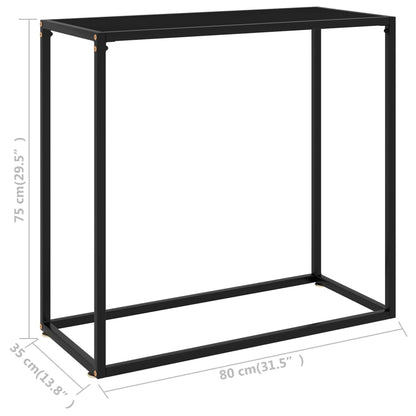 Konsolbord svart 80x35x75 cm härdat glas