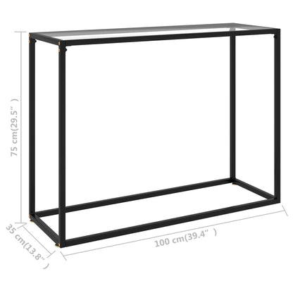 Konsolbord transparent 100x35x75 cm härdat glas