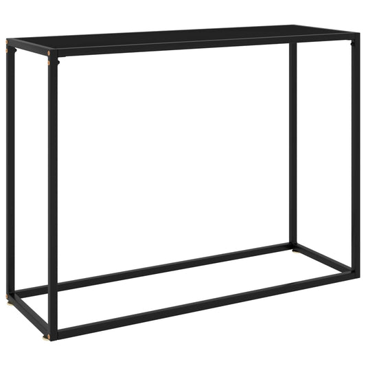 Console table black 100x35x75 cm tempered glass