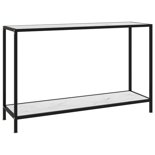 Console table white 120x35x75 cm tempered glass