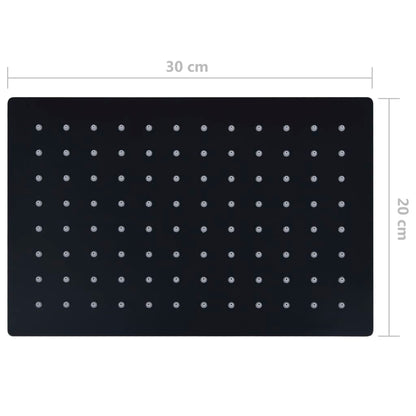 Regnduschhuvud rostfritt stål 30x20 cm rektangulärt svart