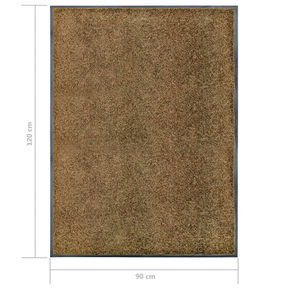 Dörrmatta tvättbar brun 90x120 cm