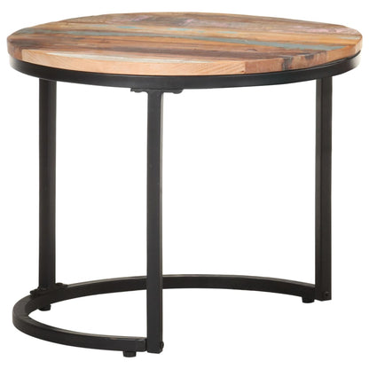 Side tables 3 pcs solid reclaimed wood